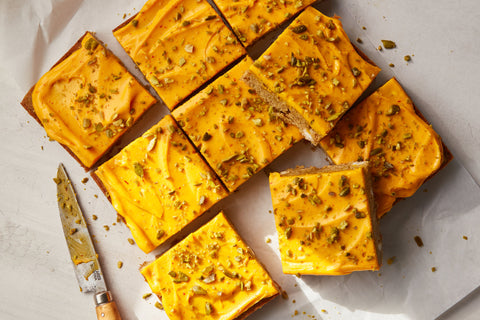 Saffron Pistachio Blondies Recipe