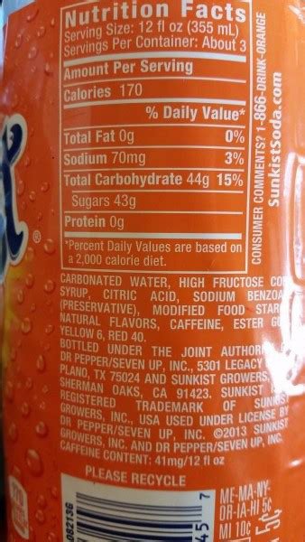 Does Sunkist Have Caffeine