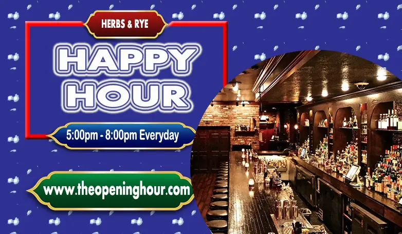 Herbs And Rye Happy Hour Menu