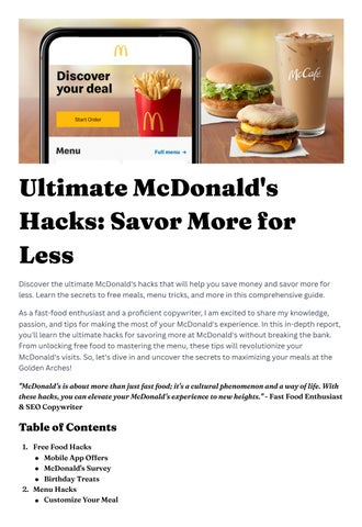 Mcdonalds 5 for 5 Menu